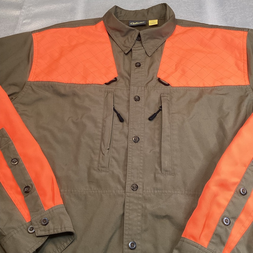 Cabela's Men's Olive and Orange Shirt Jacket - Picture 3 of 12